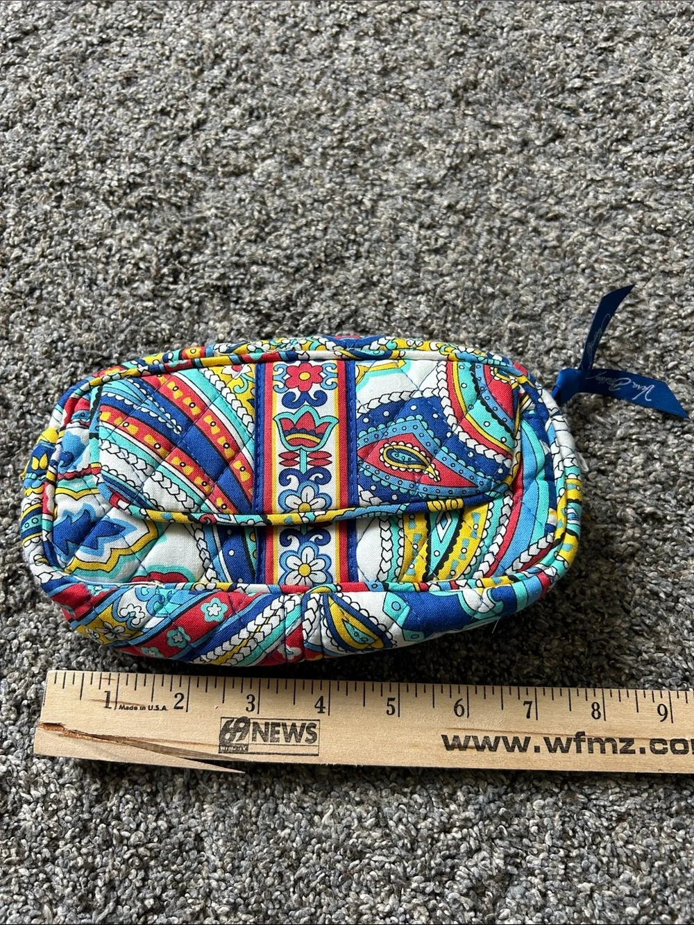 Vera Bradley Quilted Cosmetic Pouches in Blue, Yellow, Red, White